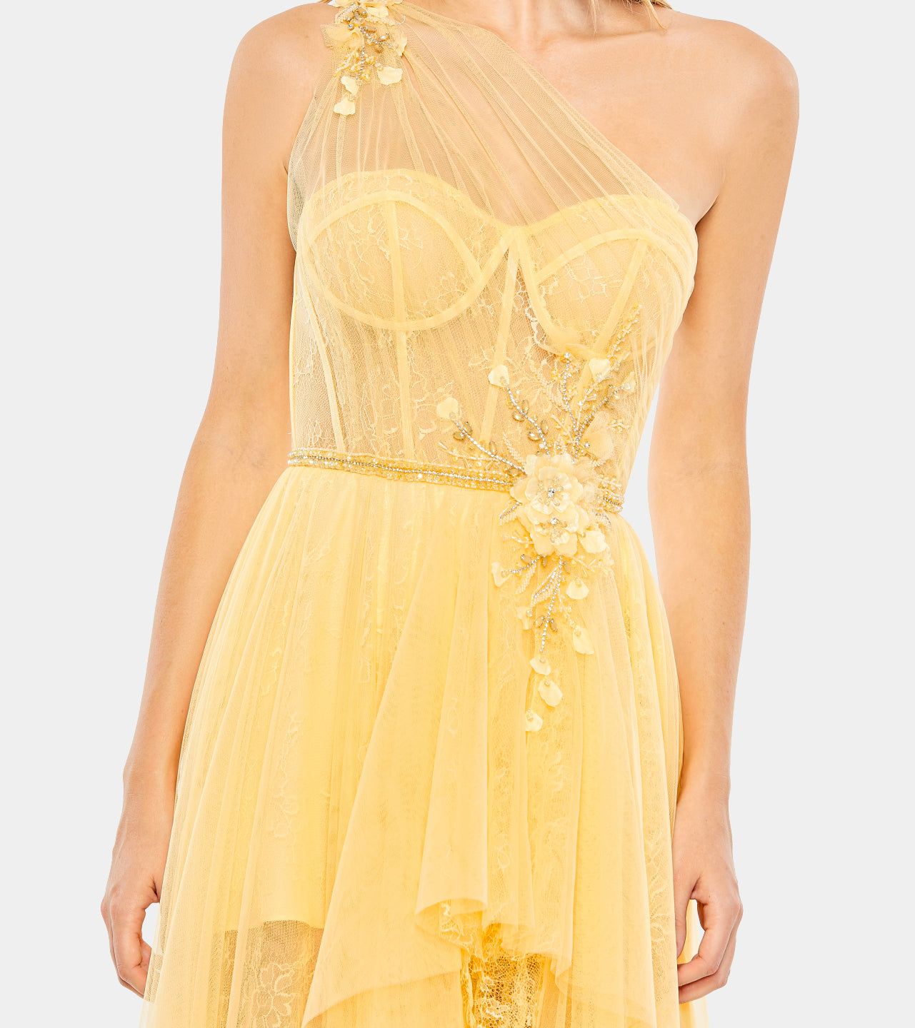 Embellished Tulle One Shoulder High Low Gown sold by Lord & Taylor product image thumbnail 5