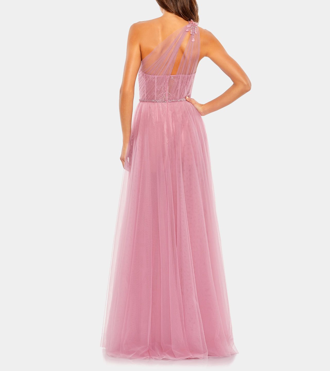 Embellished Tulle One Shoulder High Low Gown sold by Lord & Taylor product image thumbnail 2