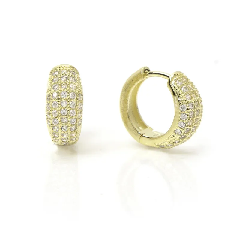 Pave Cubic Zirconia Huggie Polished Earrings sold by Lord & Taylor