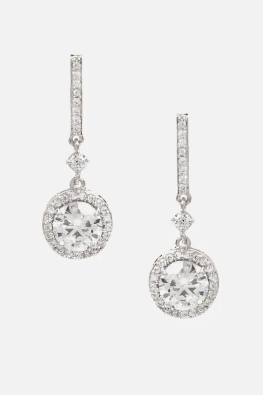 CZ Round Halo Drop Post Earrings sold by Lord & Taylor