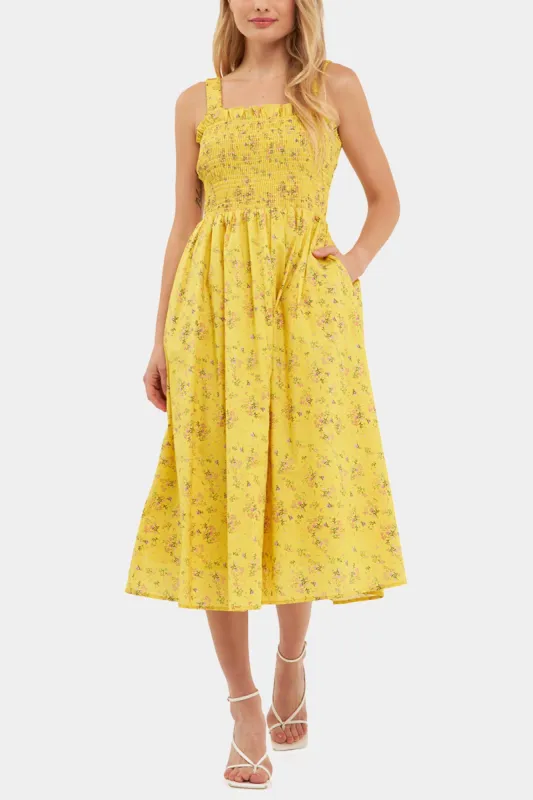 Floral Print Smocked Midi Dress sold by Lord & Taylor
