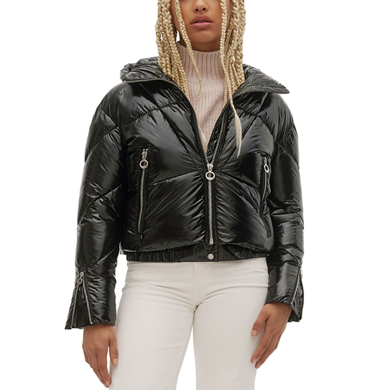 Short Puffer W/Fixed Hood, Inside Elastic Storm Hem sold by Lord & Taylor