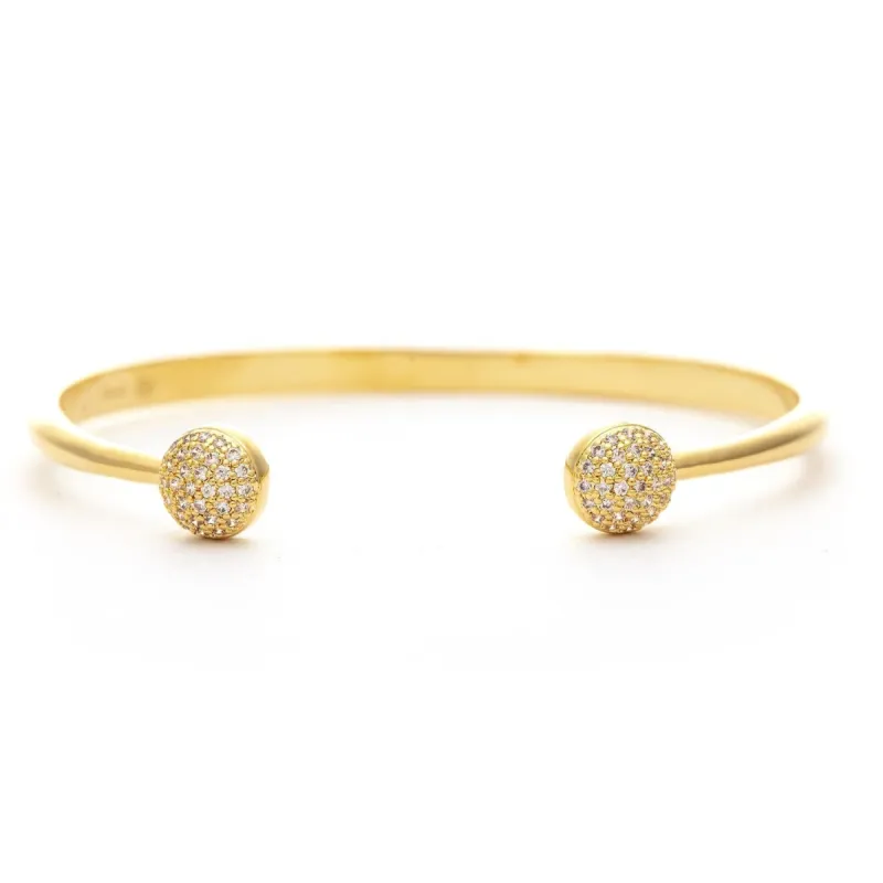 Pave CZ Beads Polished Bangle Bracelet sold by Lord & Taylor