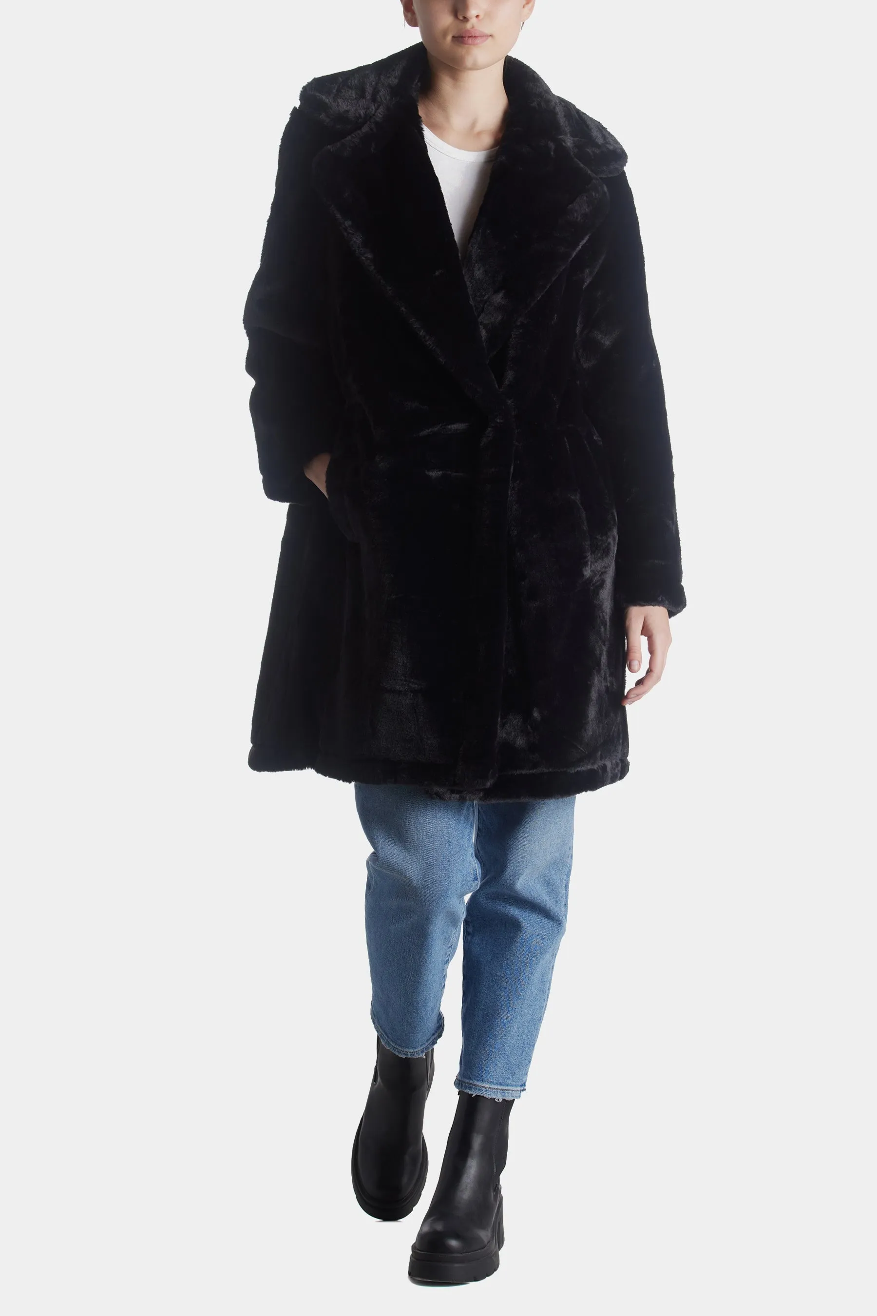 Buona Recycled Faux Fur Long Coat sold by Lord & Taylor