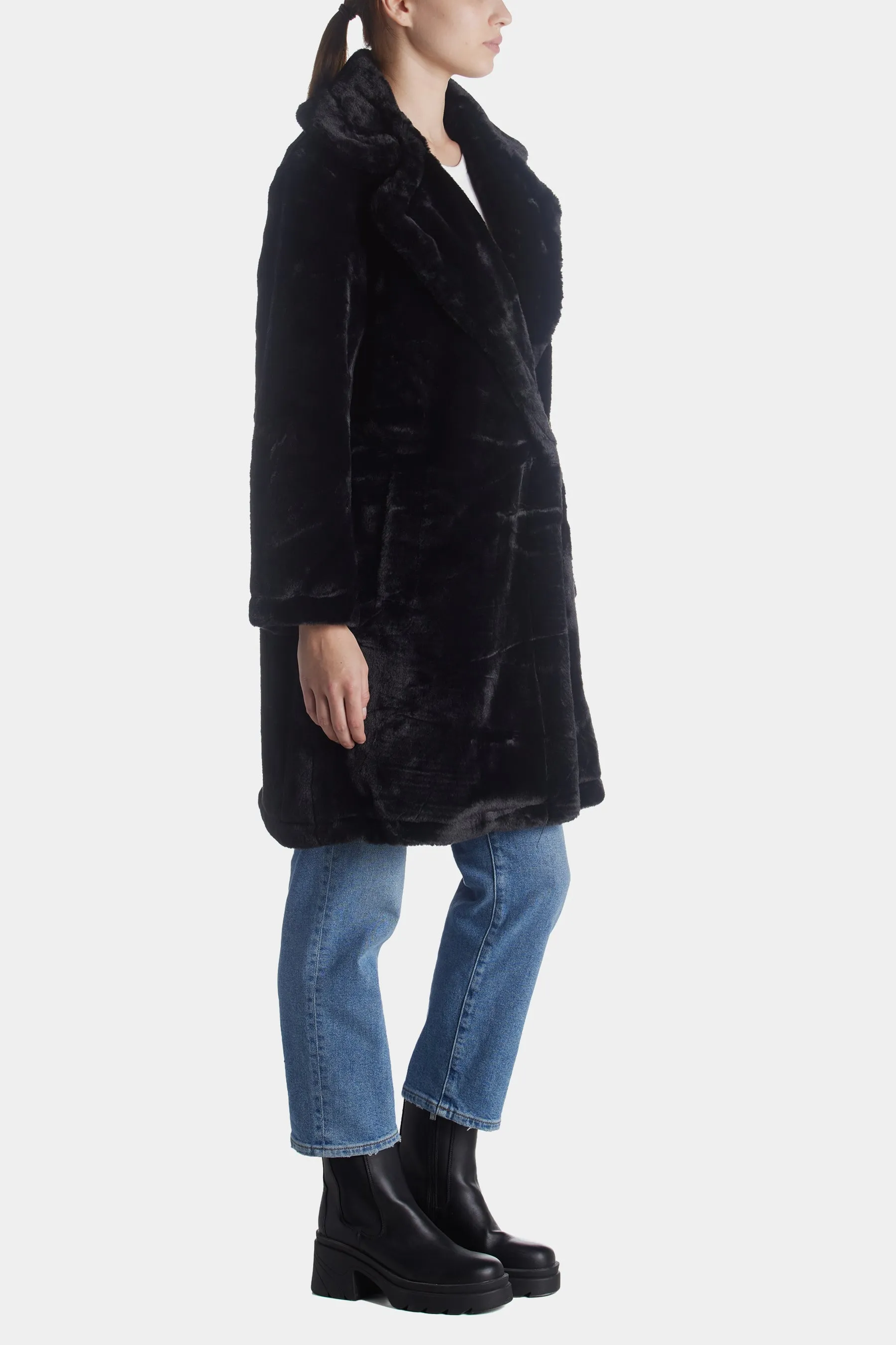 Buona Recycled Faux Fur Long Coat sold by Lord & Taylor product image thumbnail 2