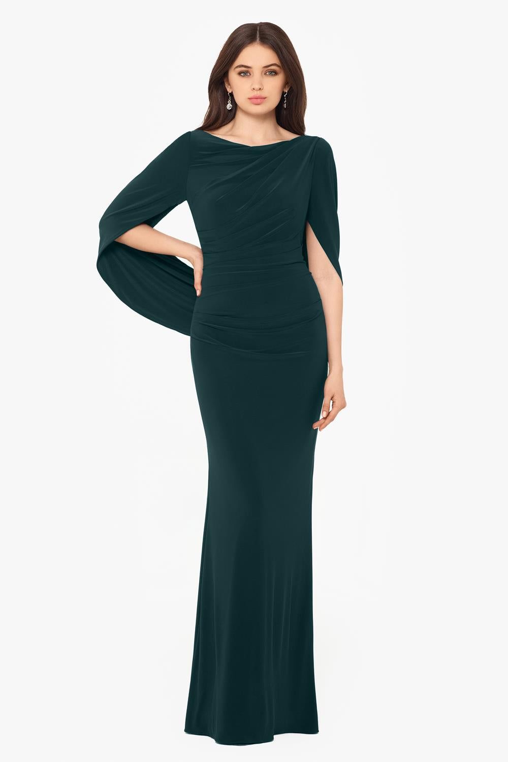 Draped Back Long Sleeve Gown sold by Lord & Taylor product image thumbnail 4