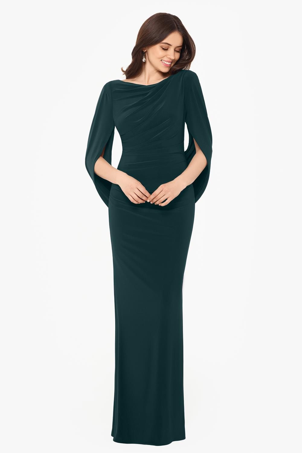 Draped Back Long Sleeve Gown sold by Lord & Taylor product image thumbnail 2