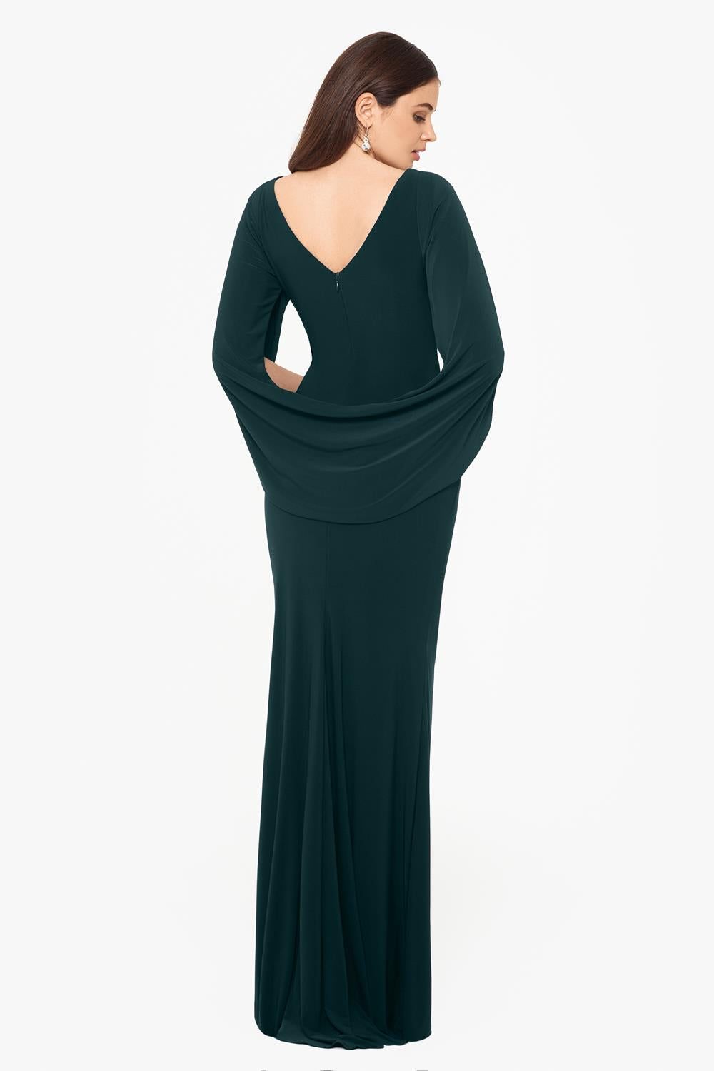 Draped Back Long Sleeve Gown sold by Lord & Taylor product image thumbnail 3