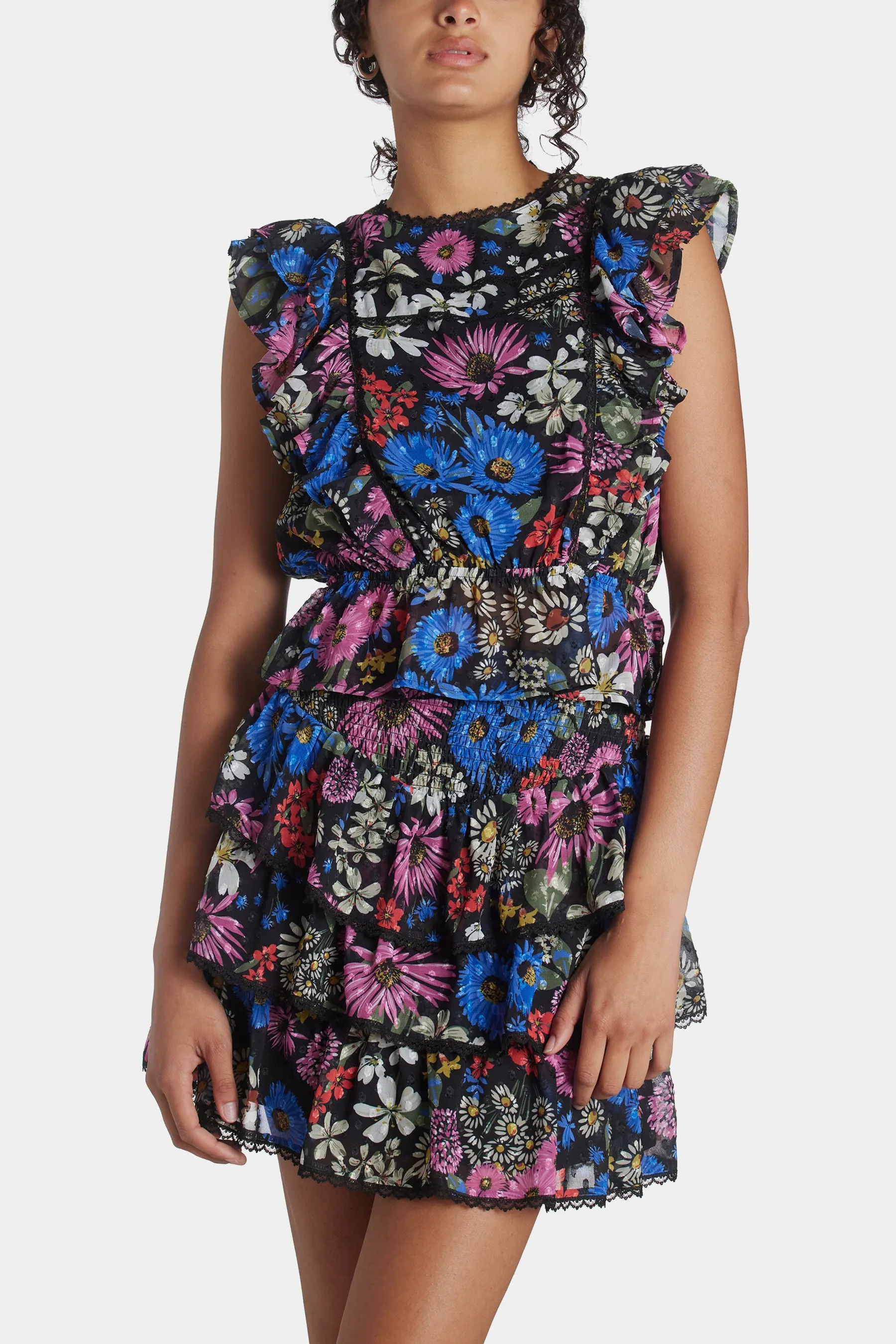 RUFFLE PRINTED TOP sold by Lord & Taylor