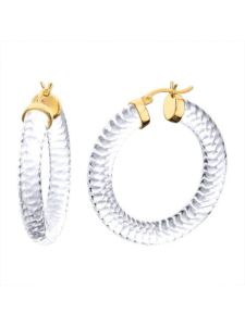 Cable Lucite Hoop Earrings sold by Lord & Taylor