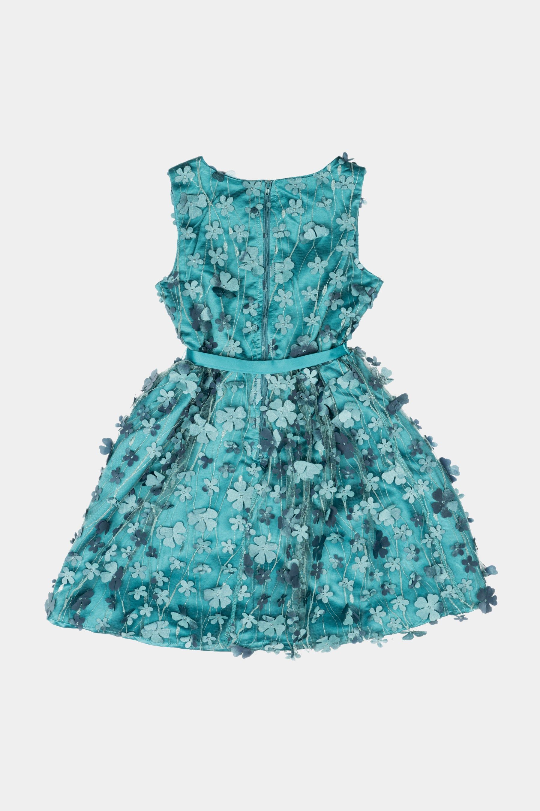 Girls Sleeveless 3D Embroidered Satin Sash Dress sold by Lord & Taylor product image thumbnail 3