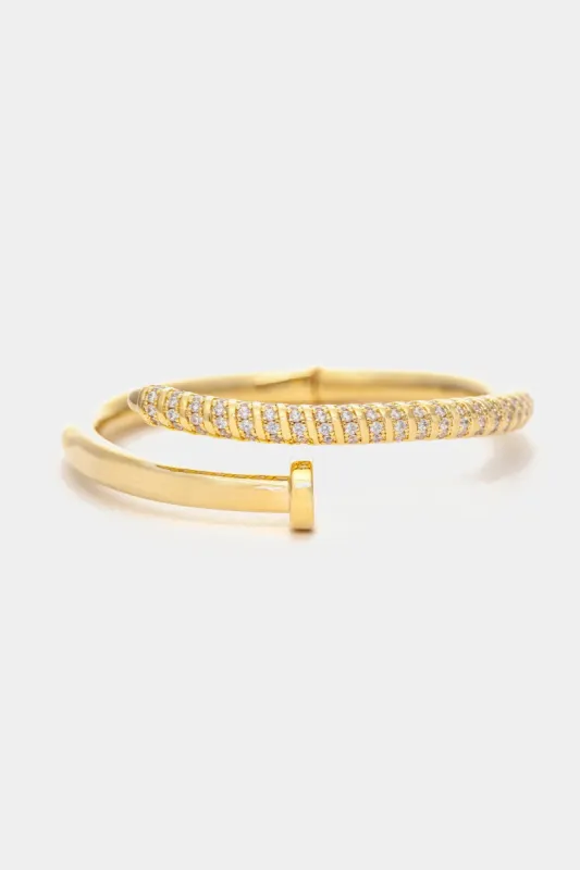 Spiral Hinged CZ Nail Head Bracelet sold by Lord & Taylor