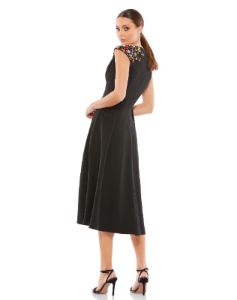 Beaded Cap Sleeve A Line Midi Dress sold by Lord & Taylor