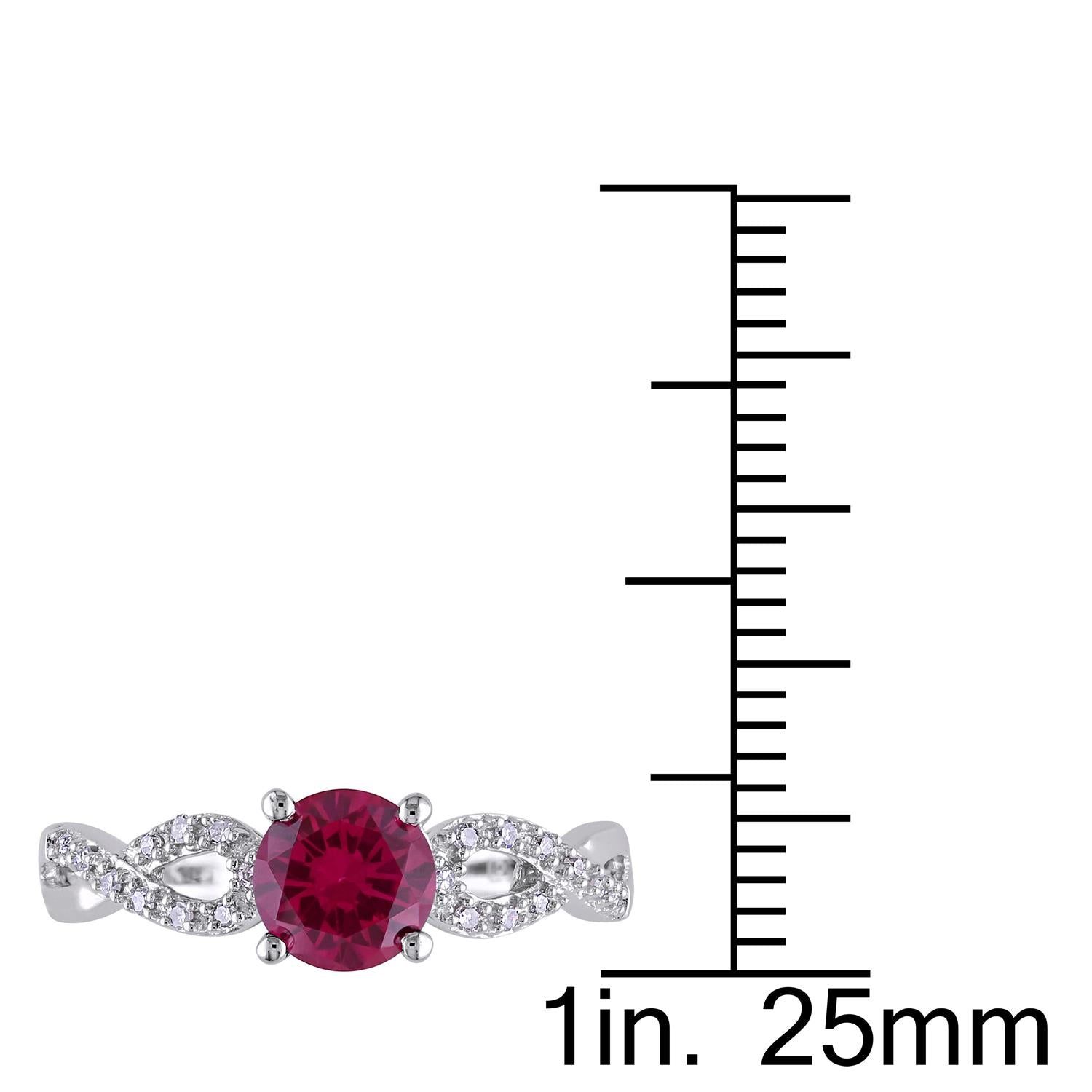 10k White Gold Created Ruby and Diamond Infinity Ring sold by Lord & Taylor product image thumbnail 3