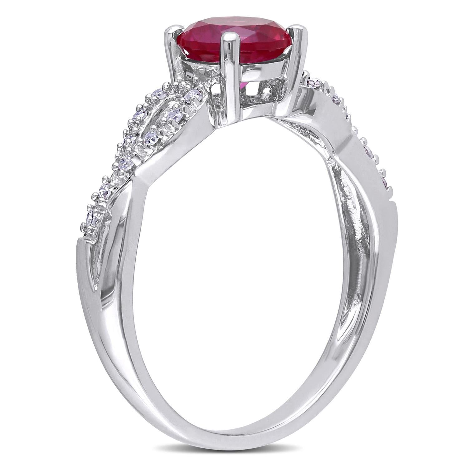 10k White Gold Created Ruby and Diamond Infinity Ring sold by Lord & Taylor product image thumbnail 2