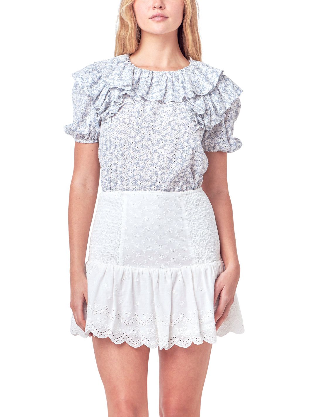 Floral Print Ruffle Top sold by Lord & Taylor product image thumbnail 6