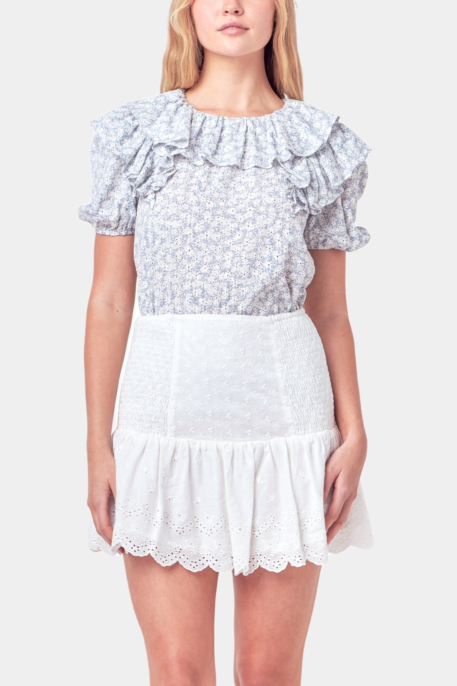 Floral Print Ruffle Top sold by Lord & Taylor