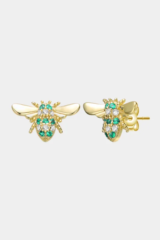 Emerald CZ Pave Wasp Stud Earrings sold by Lord & Taylor