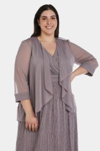 Flyaway 3/4 Sleeve Jacket Over Long Dress sold by Lord & Taylor