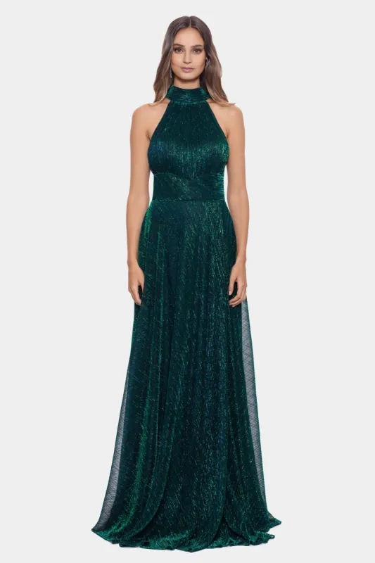 Halter Neck Wrap Metallic Crinkle Knit Dress sold by Lord & Taylor
