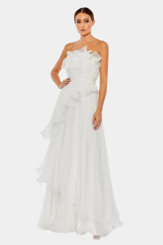 Pleated Tiered Ruffled Strapless Gown sold by Lord & Taylor
