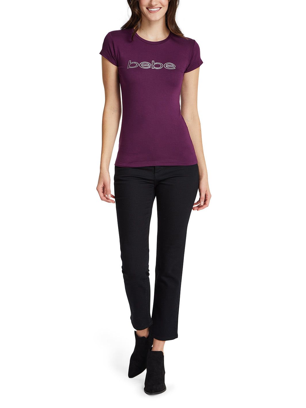 Bebe Plum Foil Logo Graphic Tee sold by Lord & Taylor product image thumbnail 5