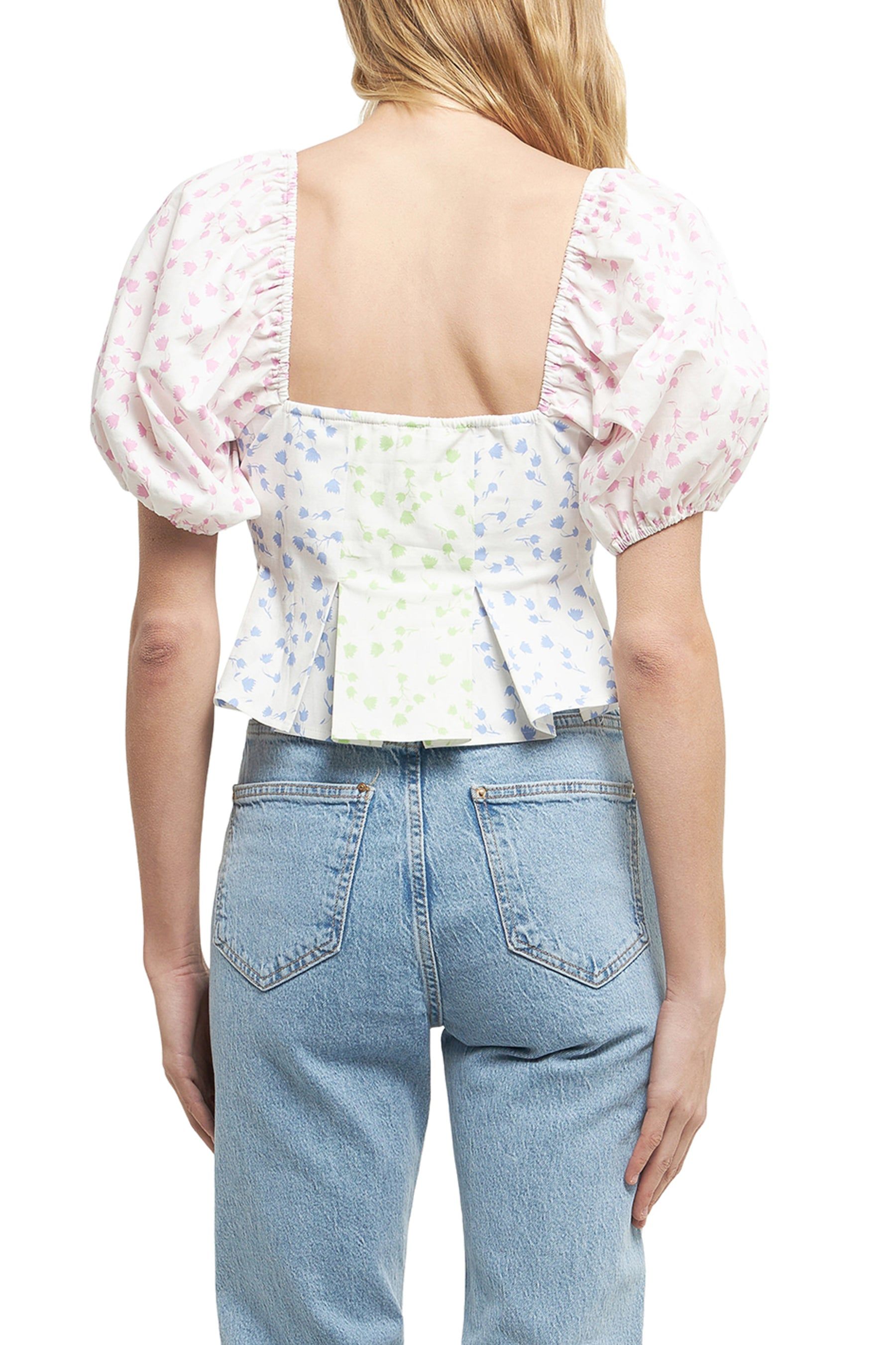 Multi Floral Print Corset Detail Top sold by Lord & Taylor product image thumbnail 3