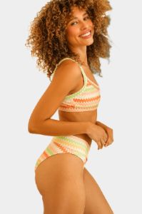 Retro High Cut Cheeky Swim Bikini Bottom - Hang Ten Stripe sold by Lord & Taylor