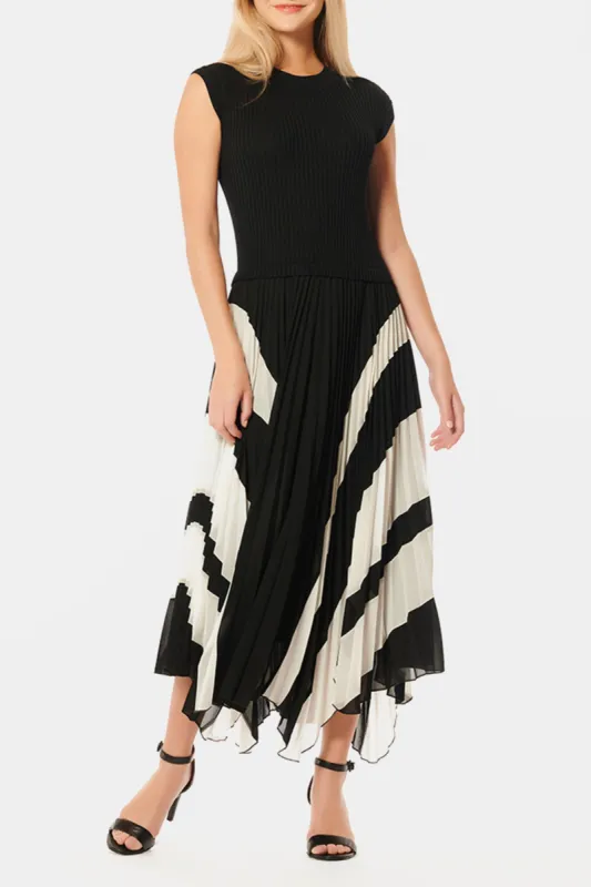 Ribbed Bodice Pleated Midi Dress sold by Lord & Taylor