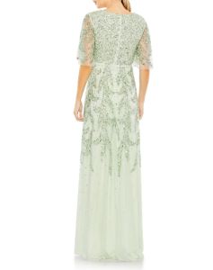 Sequined Butterfly Sleeve High Low Gown sold by Lord & Taylor