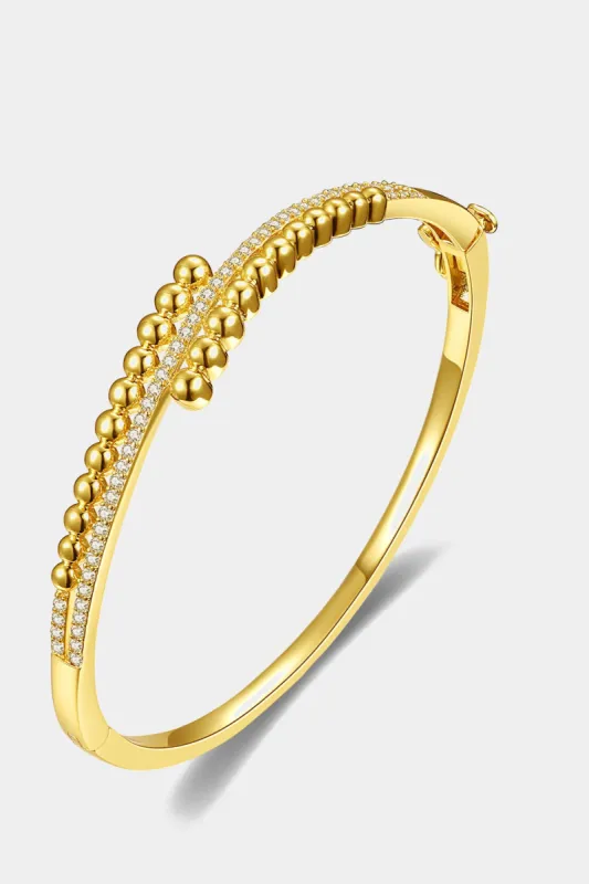 CZ Pave Milgrain Ball-Bead Bangle Bracelet sold by Lord & Taylor