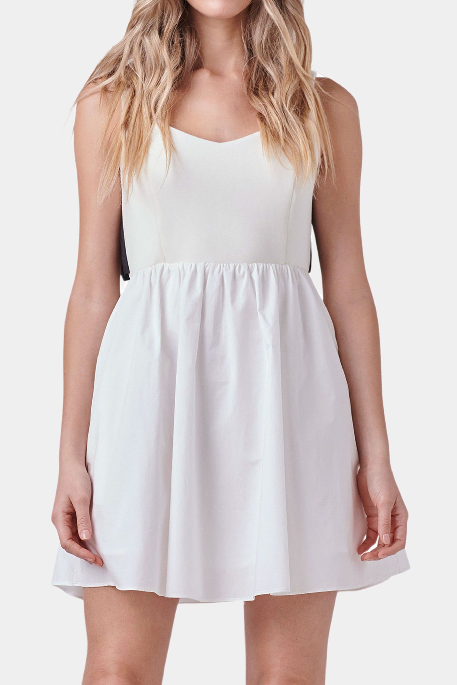 Back Bow Contrast Mini Dress sold by Lord & Taylor product image thumbnail 5