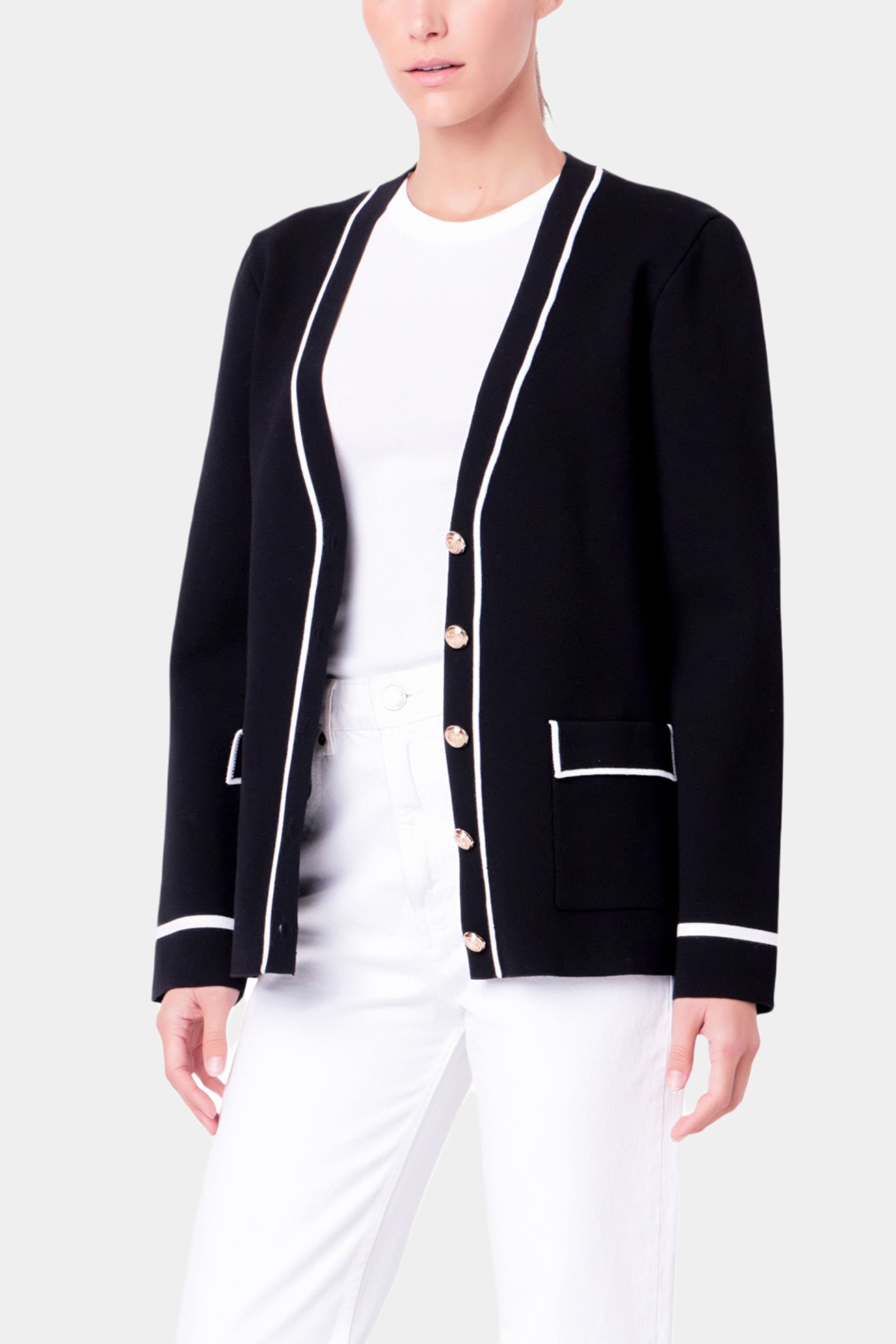 Knit Contrast Cardigan sold by Lord & Taylor product image thumbnail 3