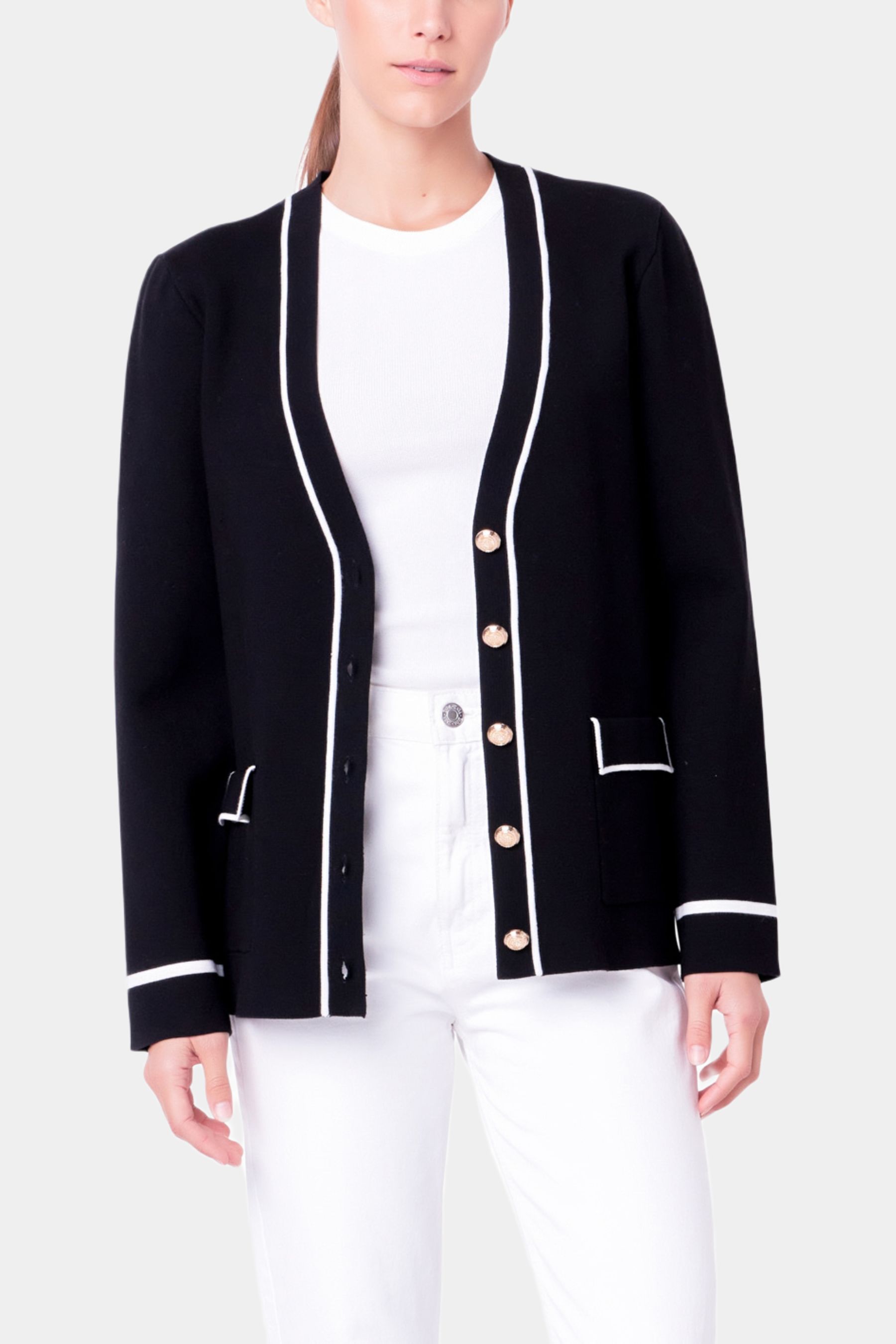 Knit Contrast Cardigan sold by Lord & Taylor product image thumbnail 2