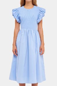 Puff Sleeves Mixed Media Dress sold by Lord & Taylor