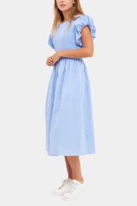 Puff Sleeves Mixed Media Dress sold by Lord & Taylor