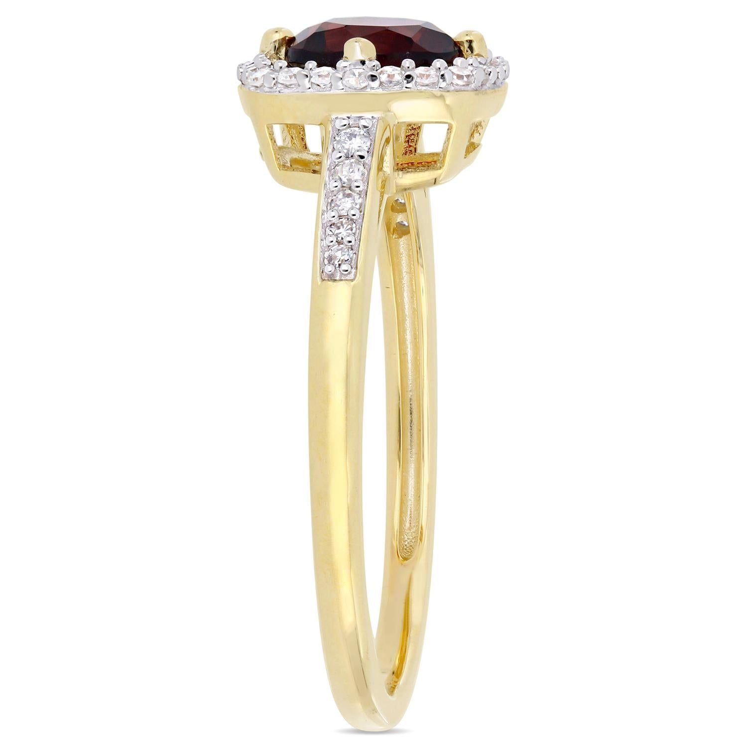 10k Yellow Gold Garnet and Diamond Ring sold by Lord & Taylor product image thumbnail 2