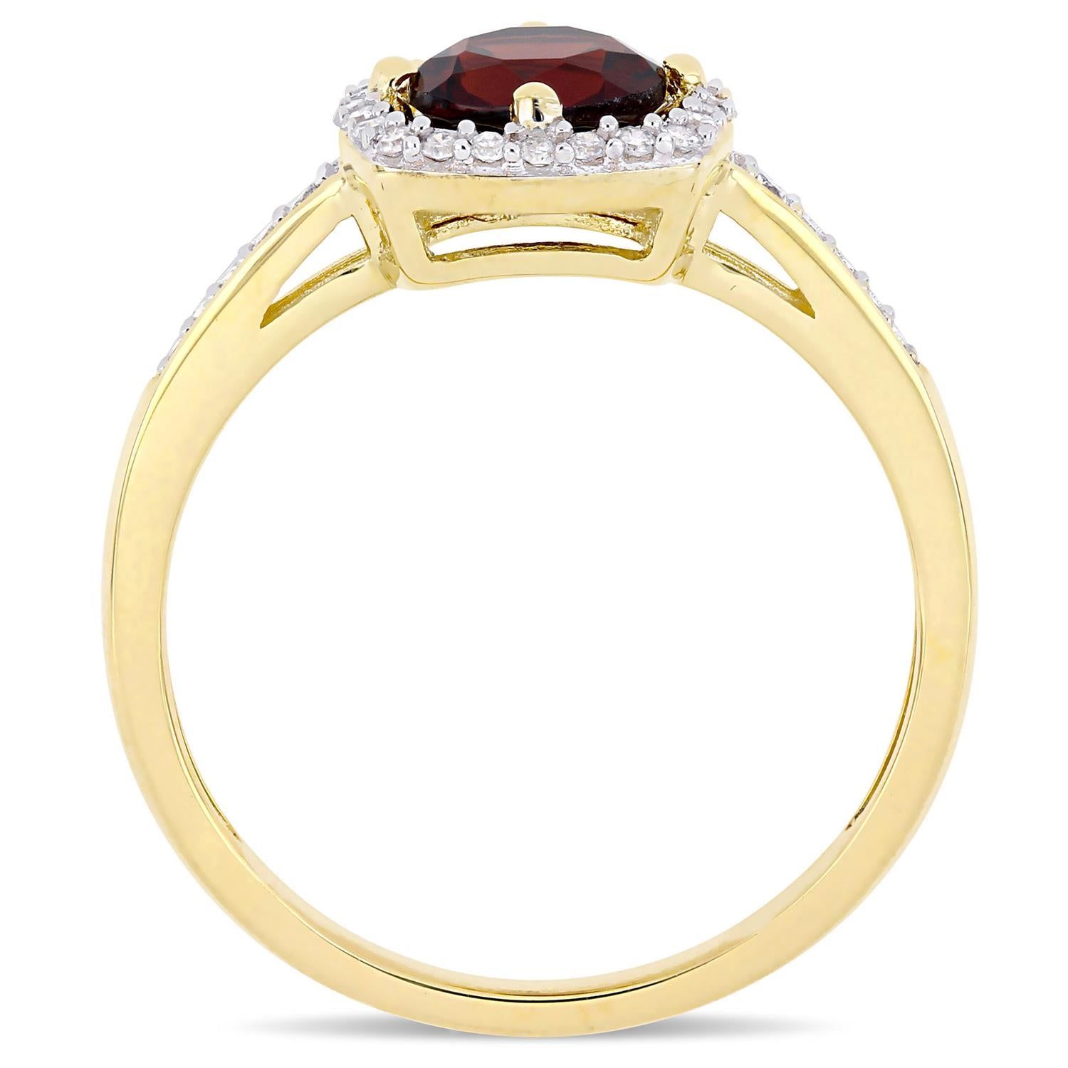 10k Yellow Gold Garnet and Diamond Ring sold by Lord & Taylor product image thumbnail 3