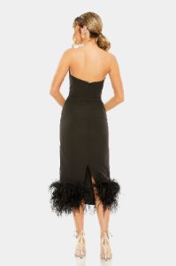 Strapless Column Dress With Feather Trim sold by Lord & Taylor