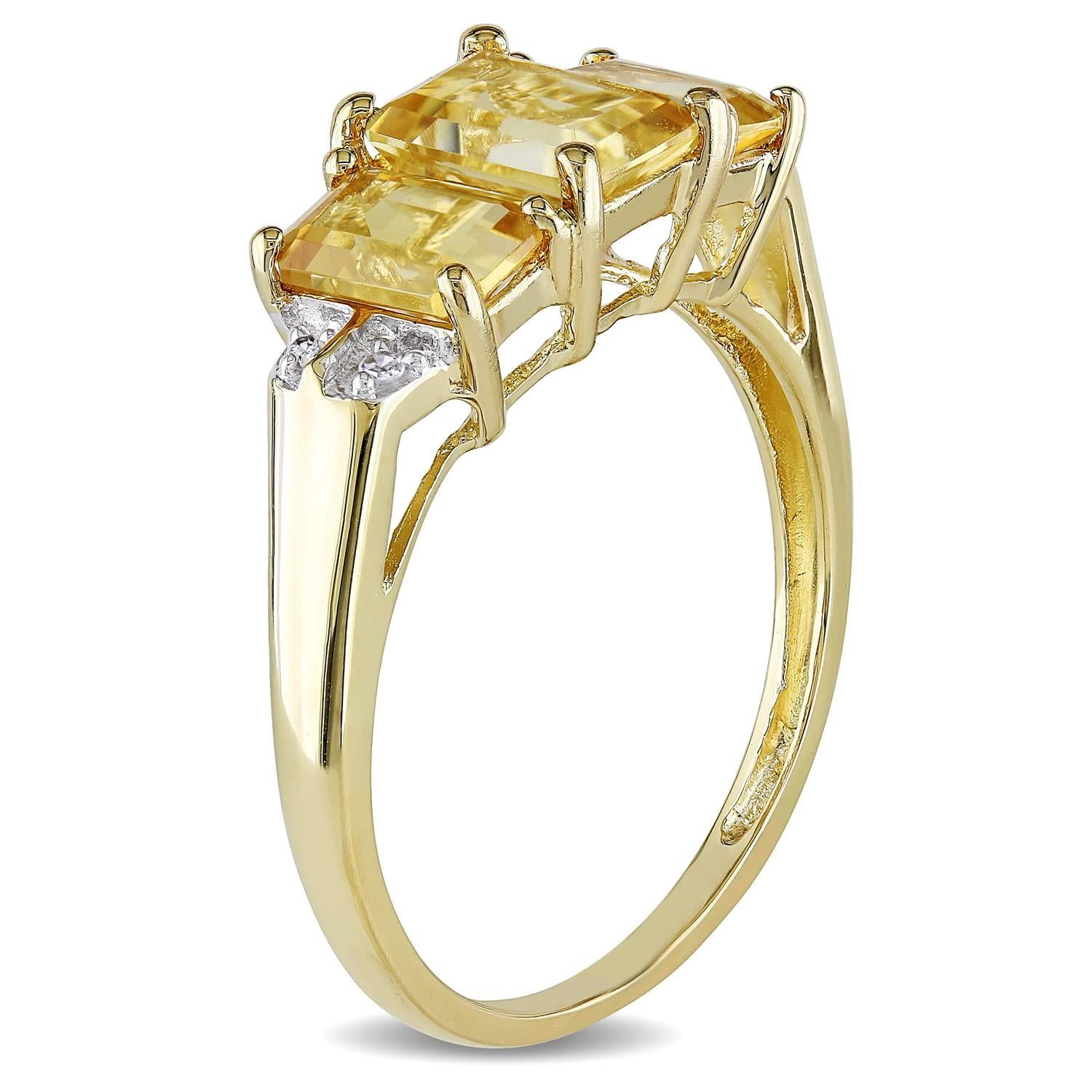 10 K Yellow Gold Citrine and Diamond Accent Ring sold by Lord & Taylor product image thumbnail 2