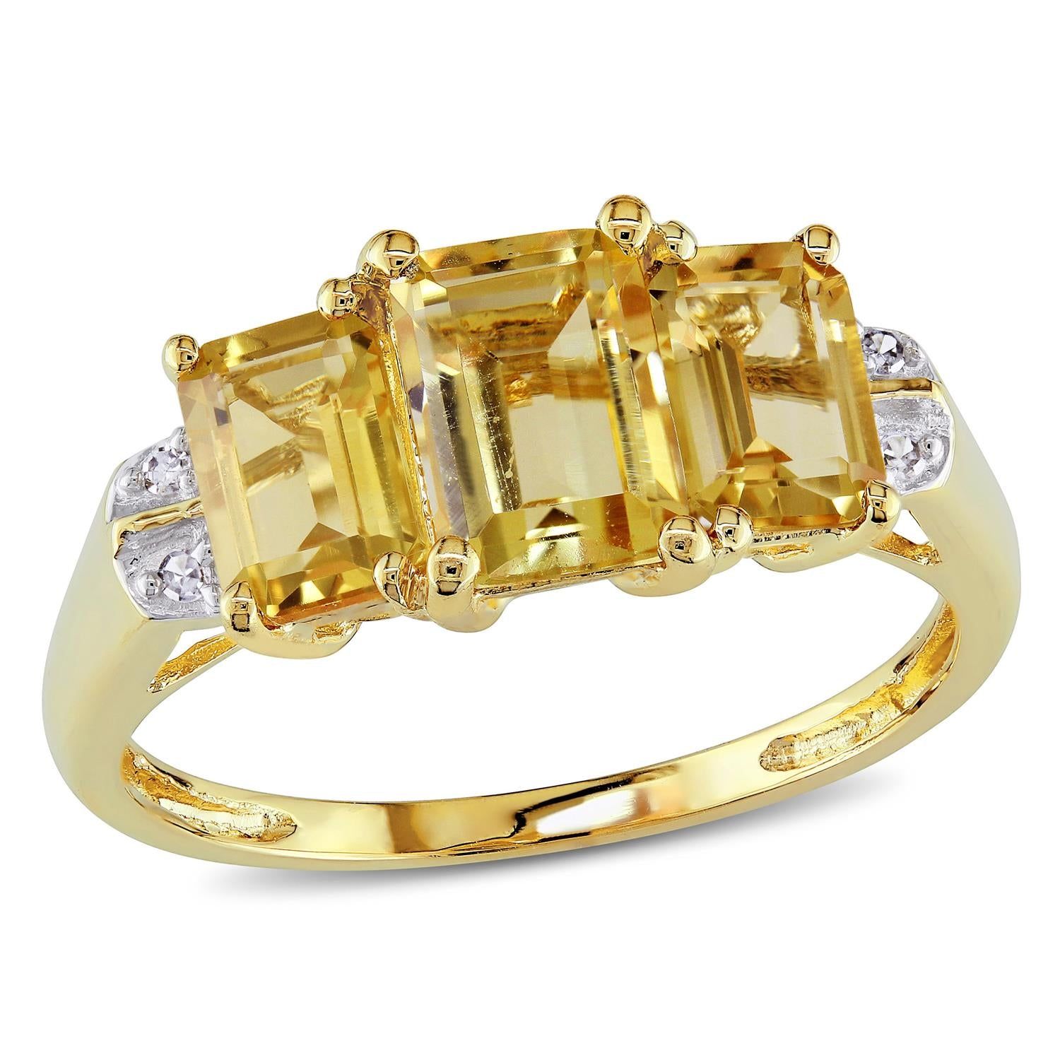 10 K Yellow Gold Citrine and Diamond Accent Ring sold by Lord & Taylor product image thumbnail 5