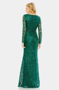 Embellished Wrap Over Long Sleeve Gown sold by Lord & Taylor