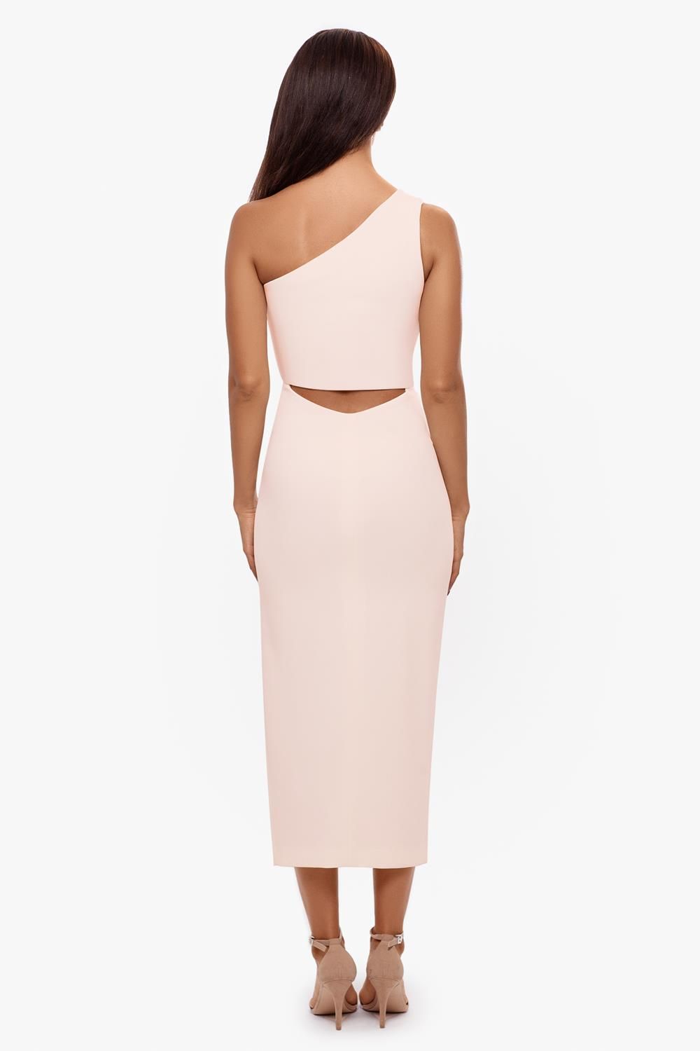 Midi Scuba Crepe One Shoulder Rouche sold by Lord & Taylor product image thumbnail 3