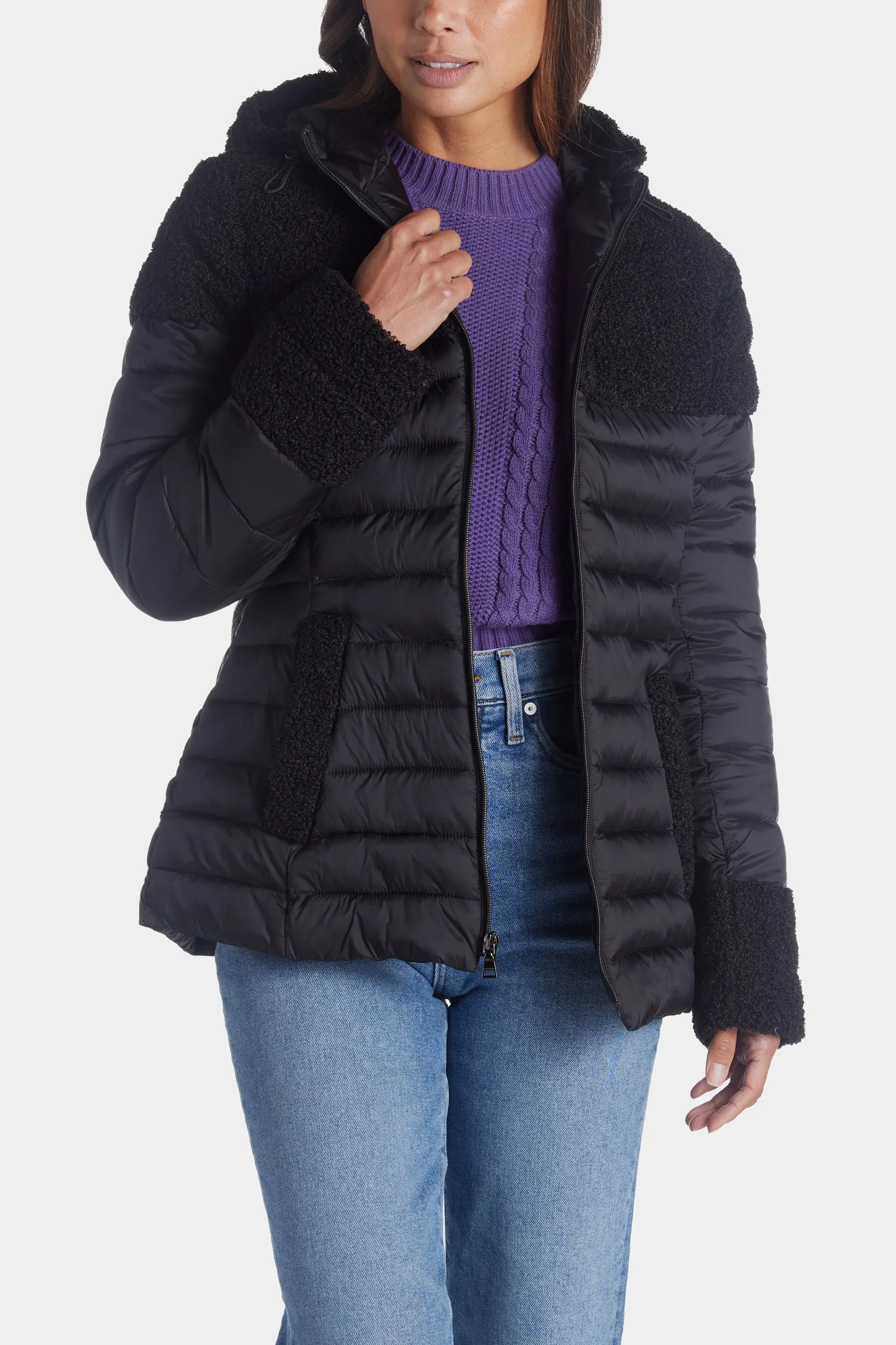 Metallic Marshmallow Hooded Jacket sold by Lord & Taylor