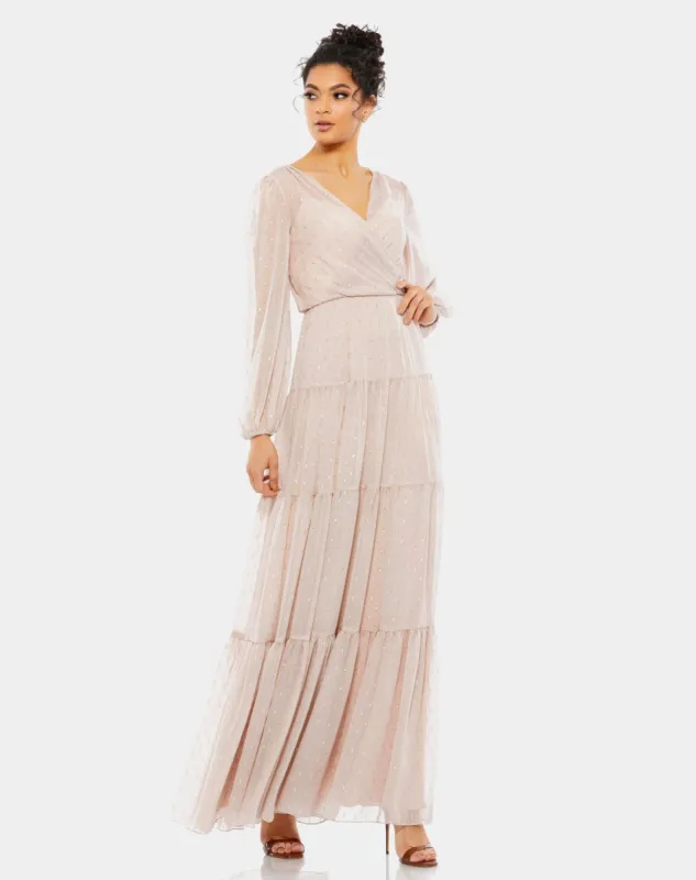 One Shoulder Tiered Ruffle Gown sold by Lord & Taylor