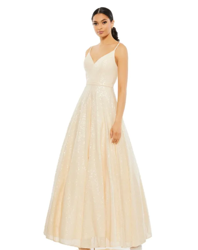 V Neck Sequin A Line Gown sold by Lord & Taylor