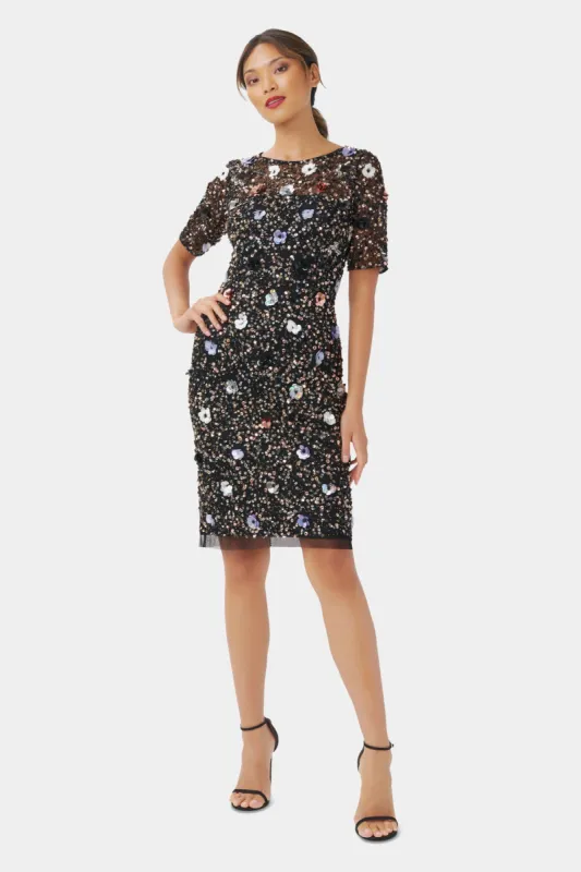Beaded Mesh Sheath Dress sold by Lord & Taylor