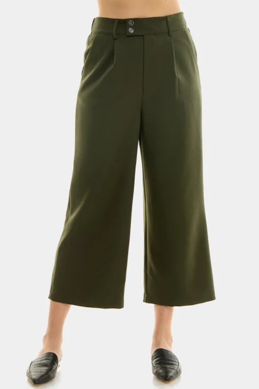 Pleat Front Cropped Wide Leg Pant sold by Lord & Taylor
