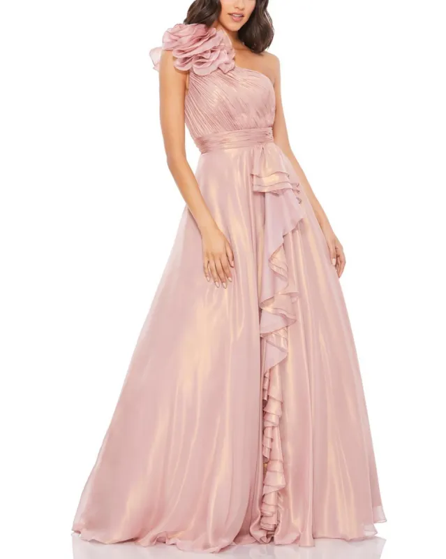 Asymmetric A-Line Shimmer Gown sold by Lord & Taylor