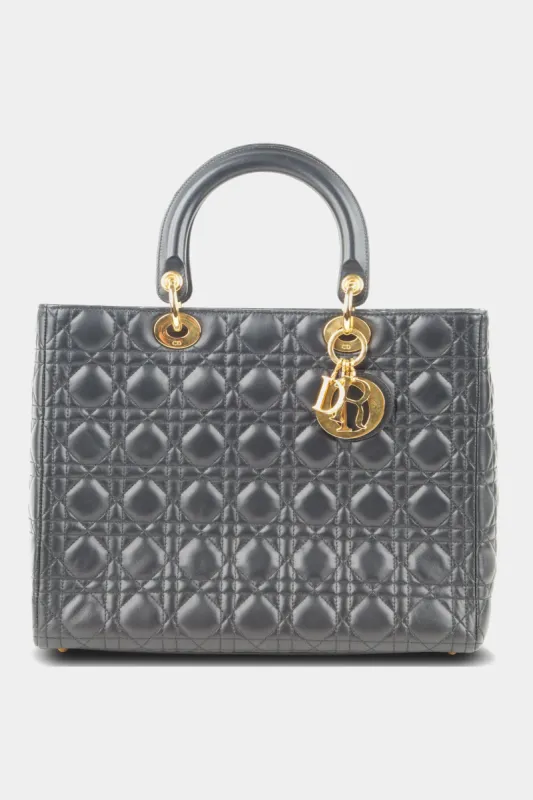 Lady Dior GHW No Strap Large Cannage Handbag sold by Lord & Taylor